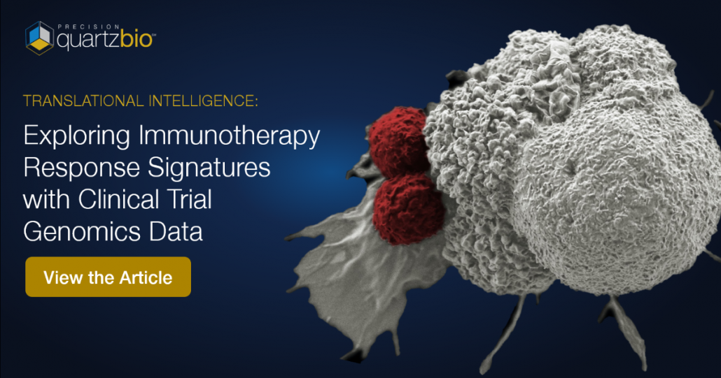 Immunotherapy Response signature genomics hot cold tumors QuartzBio