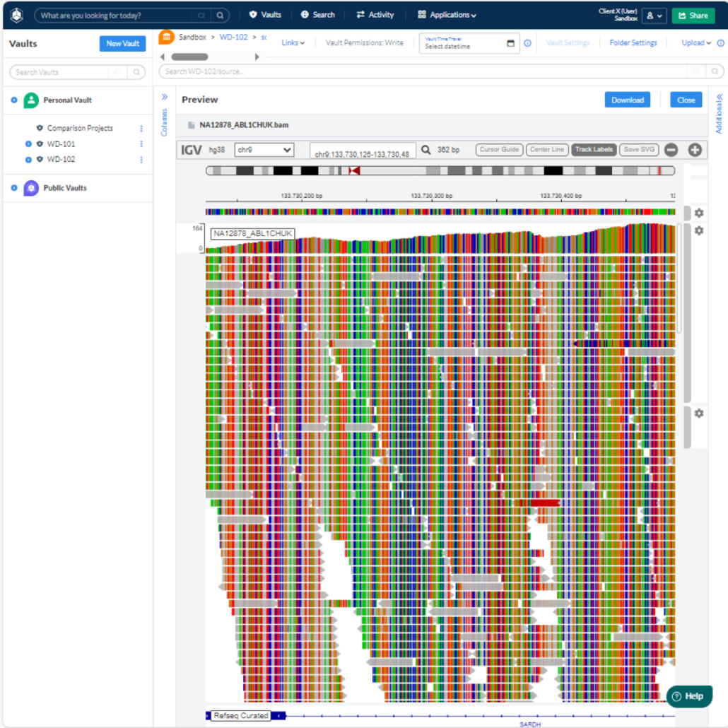 QuartzBio Genomics Fileviewer