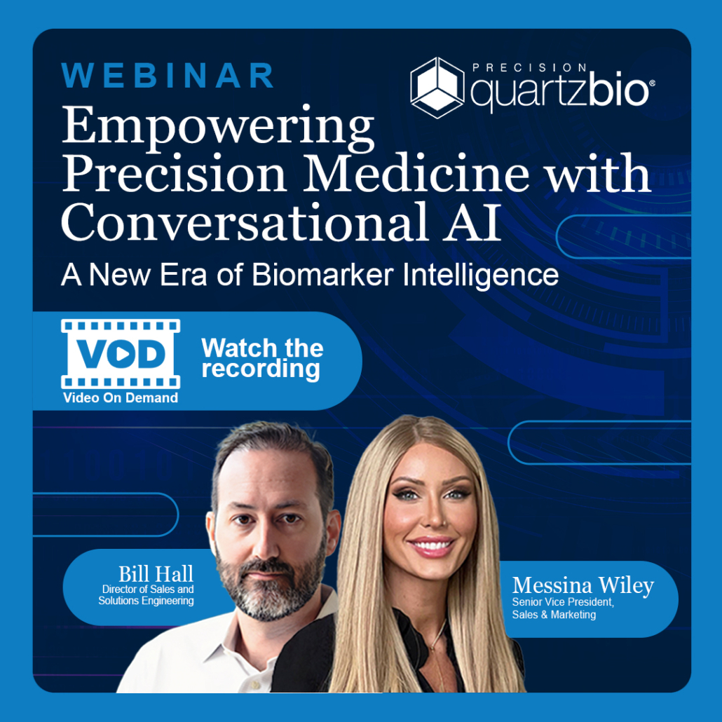 QuartzBio webinar conversational AI for biomarker intelligence