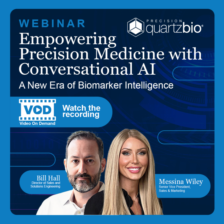 QuartzBio webinar conversational AI for biomarker intelligence